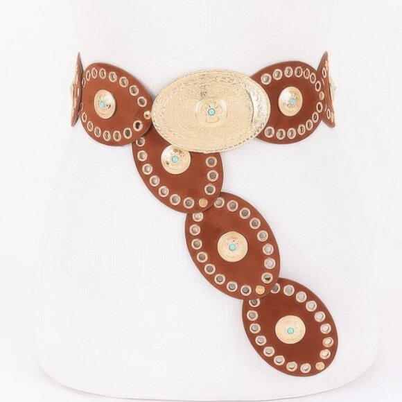 Oval Studded Statement Belt